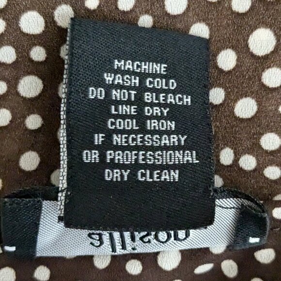 ALLISON MORGAN Brown Dot Chiffon Two-Layer Long Sleeve Blouse; Size M - Picture 5 of 5